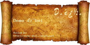Deme Ábel névjegykártya
